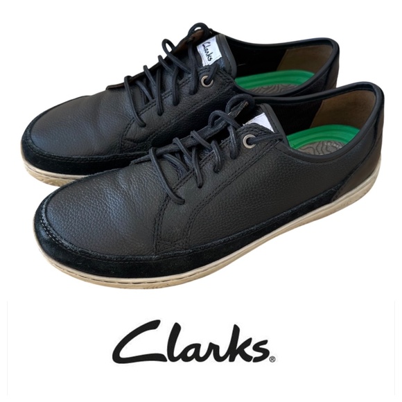 Clarks Other - Clarks Collection Mens Sz 9.5 Sneakers Shoes Leather Black Casual Comfort